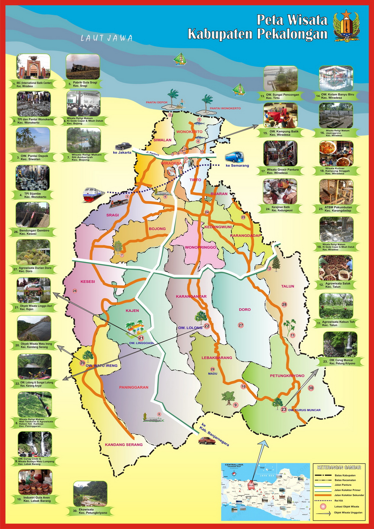 Peta Wisata Kabupaten Pekalongan